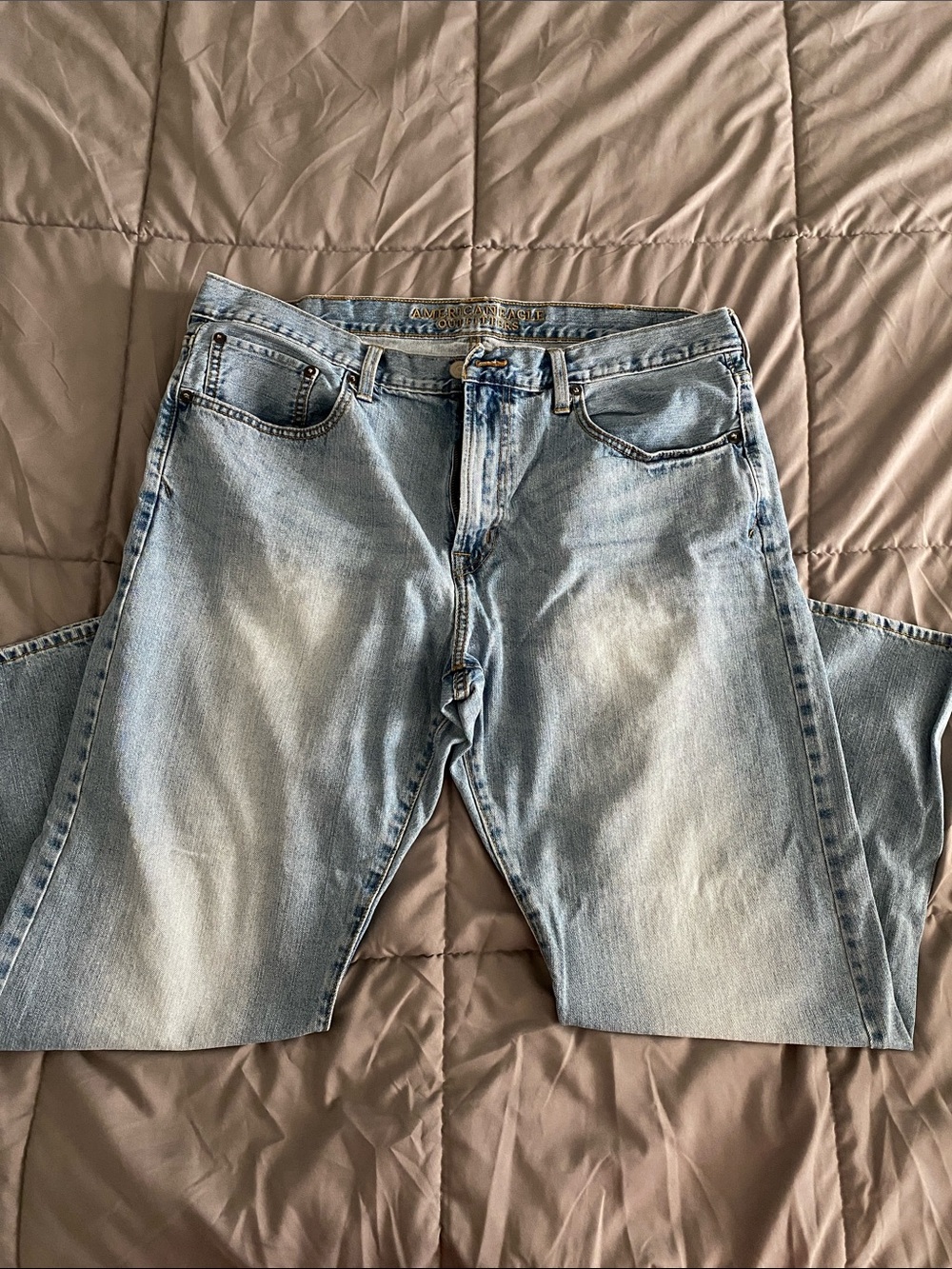 American Eagle Mens Light Blue Straight Jeans - 38x30